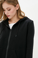 Zipped cotton sports cardigan with hood and pockets Garne 3039412 photo №4