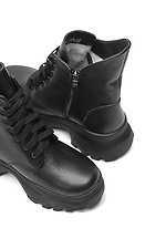 Шкіряні зимові черевики високі зі шнурками і платформою  4205412 фото №3
