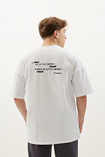 Біла бавовняна футболка оверсайз із патріотичним принтом з колекції "Виживуть ніжні... і переможуть!" Garne 9000412 фото №2
