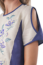 Женское льняное платье вышиванка с коротким рукавом Cornett-VOL 2012413 фото №3