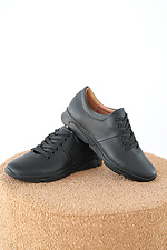 Women's spring-autumn black leather sneakers  2505413 photo №2