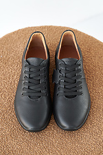 Women's spring-autumn black leather sneakers  2505413 photo №4