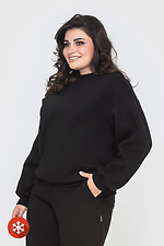 Warm knitted sweatshirt WENDI with dropped sleeves in black Garne 3041413 photo №3