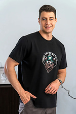 Men's T-shirt with Bear print black jersey cotton Teamv 8034413 photo №3