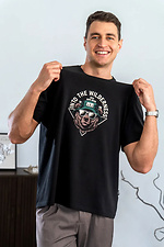 Men's T-shirt with Bear print black jersey cotton Teamv 8034413 photo №4