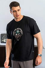 Men's T-shirt with Bear print black jersey cotton Teamv 8034413 photo №5