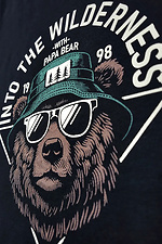 Men's T-shirt with Bear print black jersey cotton Teamv 8034413 photo №7