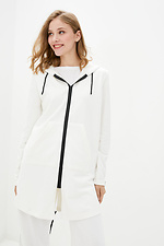 Zipped cotton sports cardigan with hood and pockets Garne 3039414 photo №1