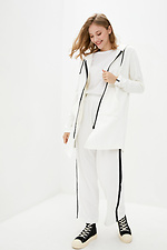 Zipped cotton sports cardigan with hood and pockets Garne 3039414 photo №2