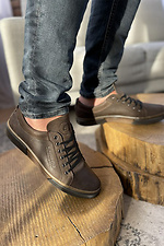 Brown leather men's sneakers  8018414 photo №4