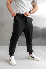 Men's Demi-season Sports Pants with Cuffs Simple Sport Black Teamv 8034414 photo №4