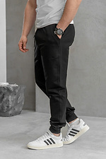 Men's Demi-season Sports Pants with Cuffs Simple Sport Black Teamv 8034414 photo №5