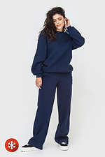 Insulated knitted sweatshirt WENDI with dropped sleeves in blue Garne 3041415 photo №2