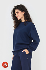 Insulated knitted sweatshirt WENDI with dropped sleeves in blue Garne 3041415 photo №3
