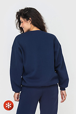 Insulated knitted sweatshirt WENDI with dropped sleeves in blue Garne 3041415 photo №4