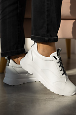 Белые кожаные кроссовки на белой платформе 8019415 фото №3
