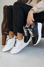 Белые кожаные кроссовки на белой платформе 8019415 фото №4