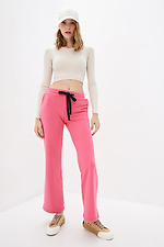 Розовые спортивные штаны ELIS клеш из плотного трикотажа тринитка Garne 3039416 фото №2