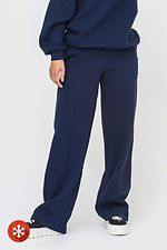 Insulated straight pants with blue fleece Garne 3041416 photo №6