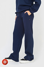 Insulated straight pants with blue fleece Garne 3041416 photo №7