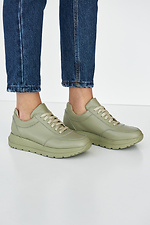 Женские кроссовки кожаные весенние зеленые 8019416 фото №8