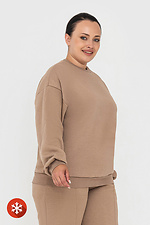 Warmes Strick-Sweatshirt WENDI mit überschnittenen Ärmeln in Beige Garne 3041417 Foto №3