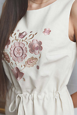 Sleeveless embroidered linen dress for women Cornett-VOL 2012418 photo №4