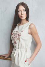 Haftowana lniana sukienka bez rękawów dla kobiet Cornett-VOL 2012418 zdjęcie №5