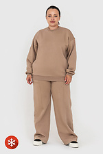Insulated straight pants with beige fleece Garne 3041418 photo №2