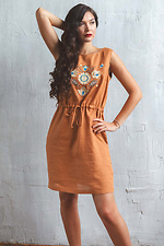 Женское льняное платье вышиванка без рукавов Cornett-VOL 2012419 фото №1