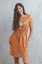 Женское льняное платье вышиванка без рукавов Cornett-VOL 2012419 фото №2