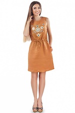 Женское льняное платье вышиванка без рукавов Cornett-VOL 2012419 фото №6
