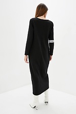 Длинное черное платье PAMELA оверсайз в спортивном стиле с тесьмой Garne 3039419 фото №3