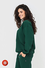 Warm knitted sweatshirt WENDI with dropped sleeves in emerald color Garne 3041419 photo №4