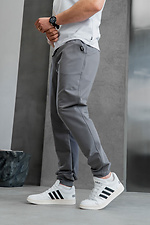 Men's Demi-season Sports Pants with Cuffs Simple Sport Gray Teamv 8034420 photo №2