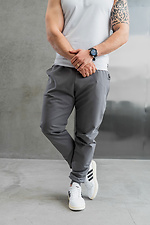 Men's Demi-season Sports Pants with Cuffs Simple Sport Gray Teamv 8034420 photo №3