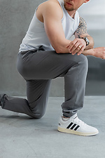 Men's Demi-season Sports Pants with Cuffs Simple Sport Gray Teamv 8034420 photo №6