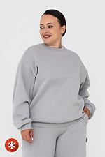 Warm knitted sweatshirt WENDI with dropped sleeves in gray Garne 3041421 photo №1