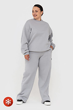 Warmes Strick-Sweatshirt WENDI mit überschnittenen Ärmeln in Grau Garne 3041421 Foto №2