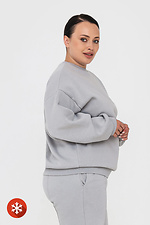 Warm knitted sweatshirt WENDI with dropped sleeves in gray Garne 3041421 photo №3