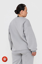 Warm knitted sweatshirt WENDI with dropped sleeves in gray Garne 3041421 photo №4