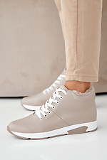 Women's winter beige leather sneakers 2505422 photo №2