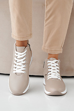 Women's winter beige leather sneakers 2505422 photo №3