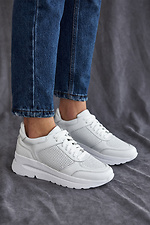 Letnie sneakersy damskie skórzane w kolorze białym  8019422 zdjęcie №2