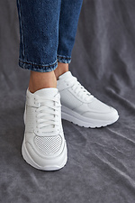 Жіночі кросівки шкіряні літні білі  8019422 фото №3