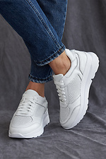 Letnie sneakersy damskie skórzane w kolorze białym  8019422 zdjęcie №6