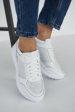 Letnie sneakersy damskie skórzane w kolorze białym  8019422 zdjęcie №7