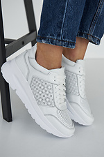 Letnie sneakersy damskie skórzane w kolorze białym  8019422 zdjęcie №8