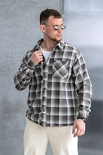 Men's checkered shirt made of light cotton flannel brown Teamv 8034422 photo №2