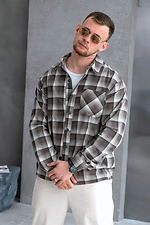 Men's checkered shirt made of light cotton flannel brown Teamv 8034422 photo №3